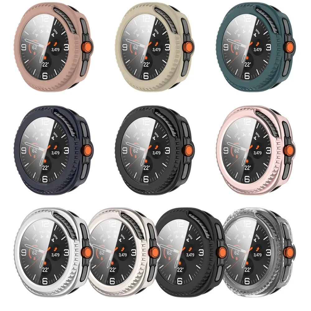 Enhanced Shockproof Screen Casing with Tempered Glass Film for Smartwatch Protection