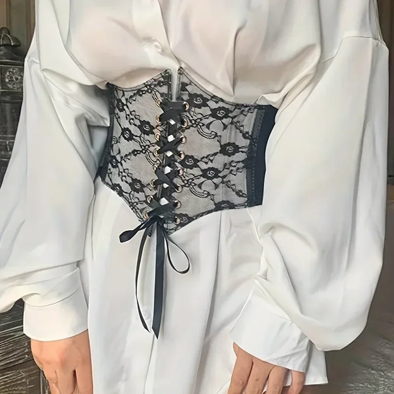 Chic Women's Retro Lace-up Corset Belt for Casual & Special Occasions