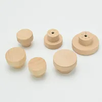 Natural Wood Hook Clothes Hanger Wall Mounted  Round Decorative Key Holder Door Handle Bathroom Accessories Decorative Hooks 1