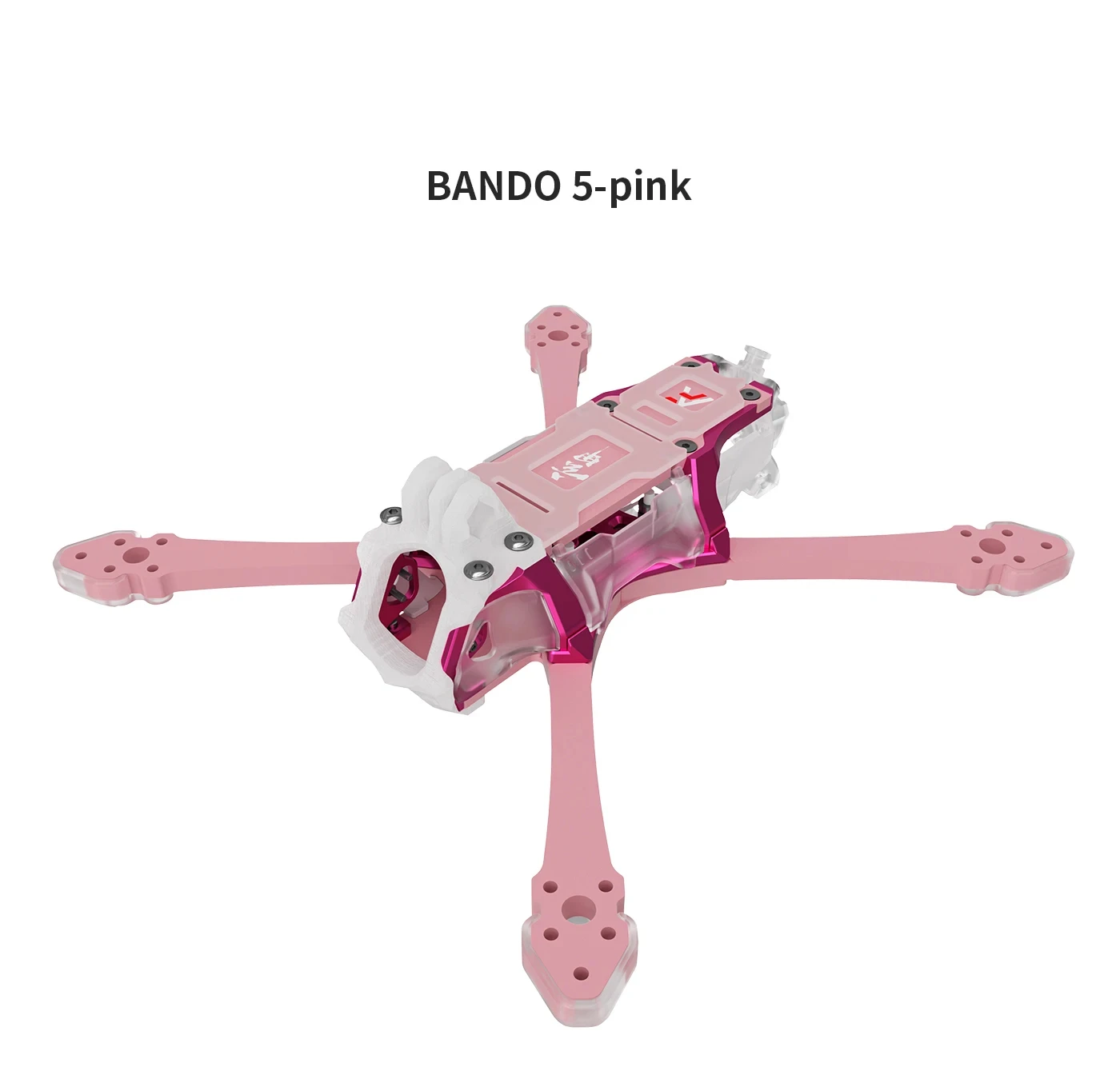Рама для дрона AXISFLYING BANDO5 FPV, 5-дюймовый комплект рамы для квадрокоптера для фристайла, рука толщиной 7 мм, T700, прочный карбон, розовый, синий thumbnail 2