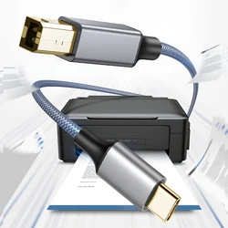 Premium Nylon Braided USB B to USB C Printer Cable - 3M