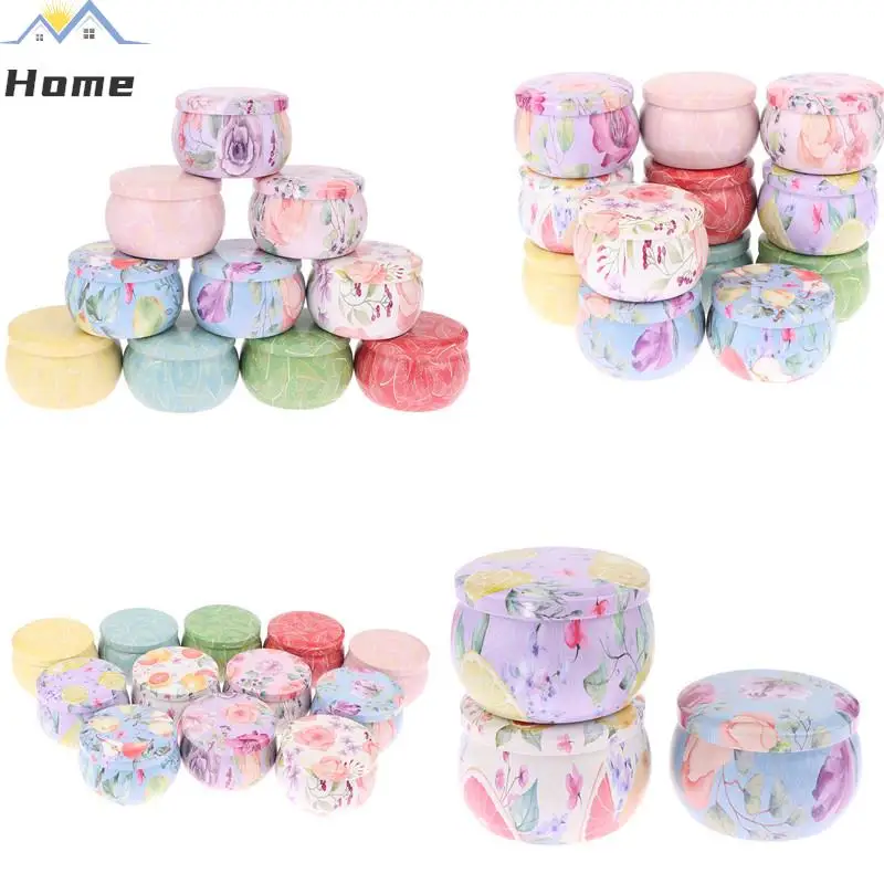 

1Pc 4OZ Sealed Jar Metal Candle Tin Jars Candy Box Rose Tea Pot Jewelry Storage Organizer Tinplate Christmas Packing Case