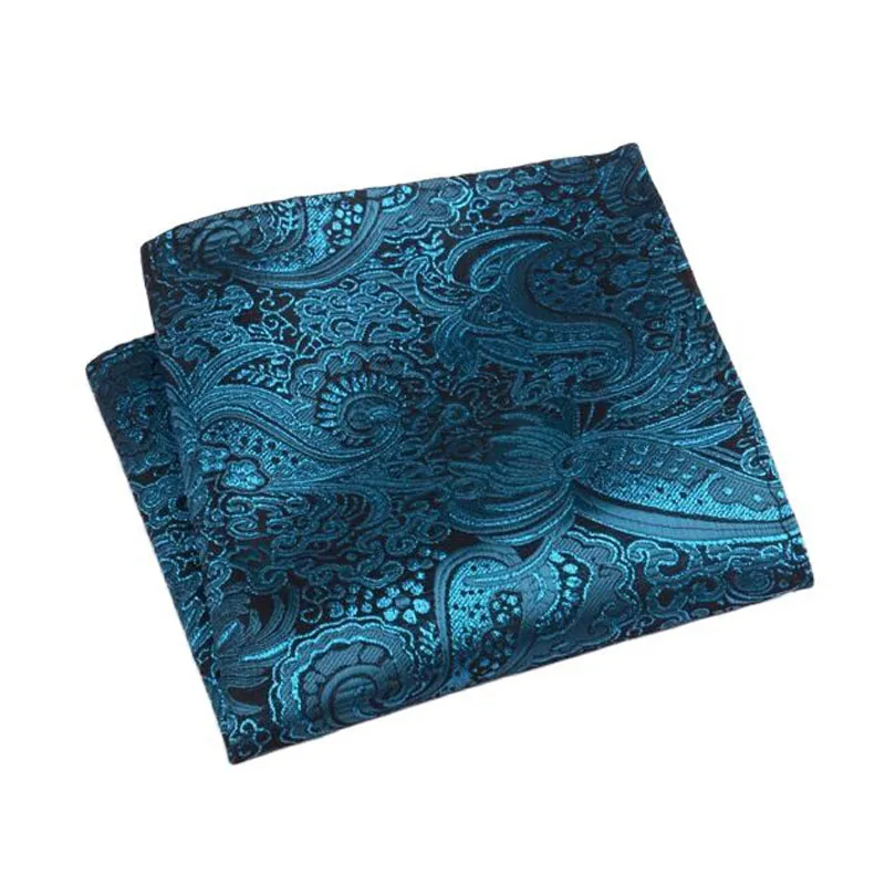 Popular Square silk cashew flower Handkerchief For Men Gentlemen Jacquard Pocket Towel For New Year Wedding Party Christmas Gift