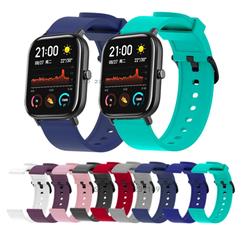 

Силиконовый ремешок FIFATA 20 мм ремешок для часов Xiaomi Huami Amazfit GTS/Amazfit Bip для Samsung Gear Sport/Active Smart Watch