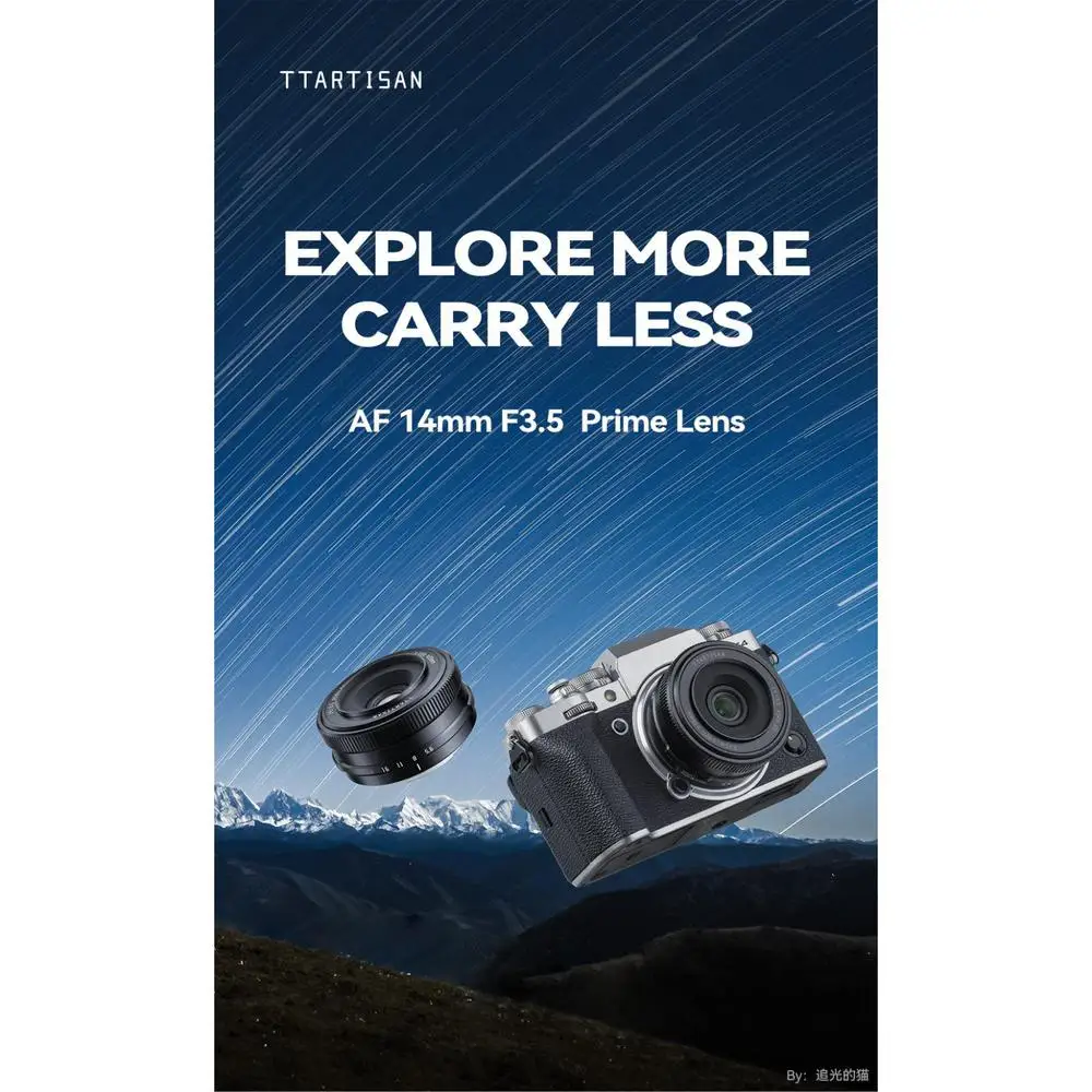 14mm F3.5 X-Mount APS-C Auto Focus Lightweight Prime Lens for Fujifilm Fuji X-Mo