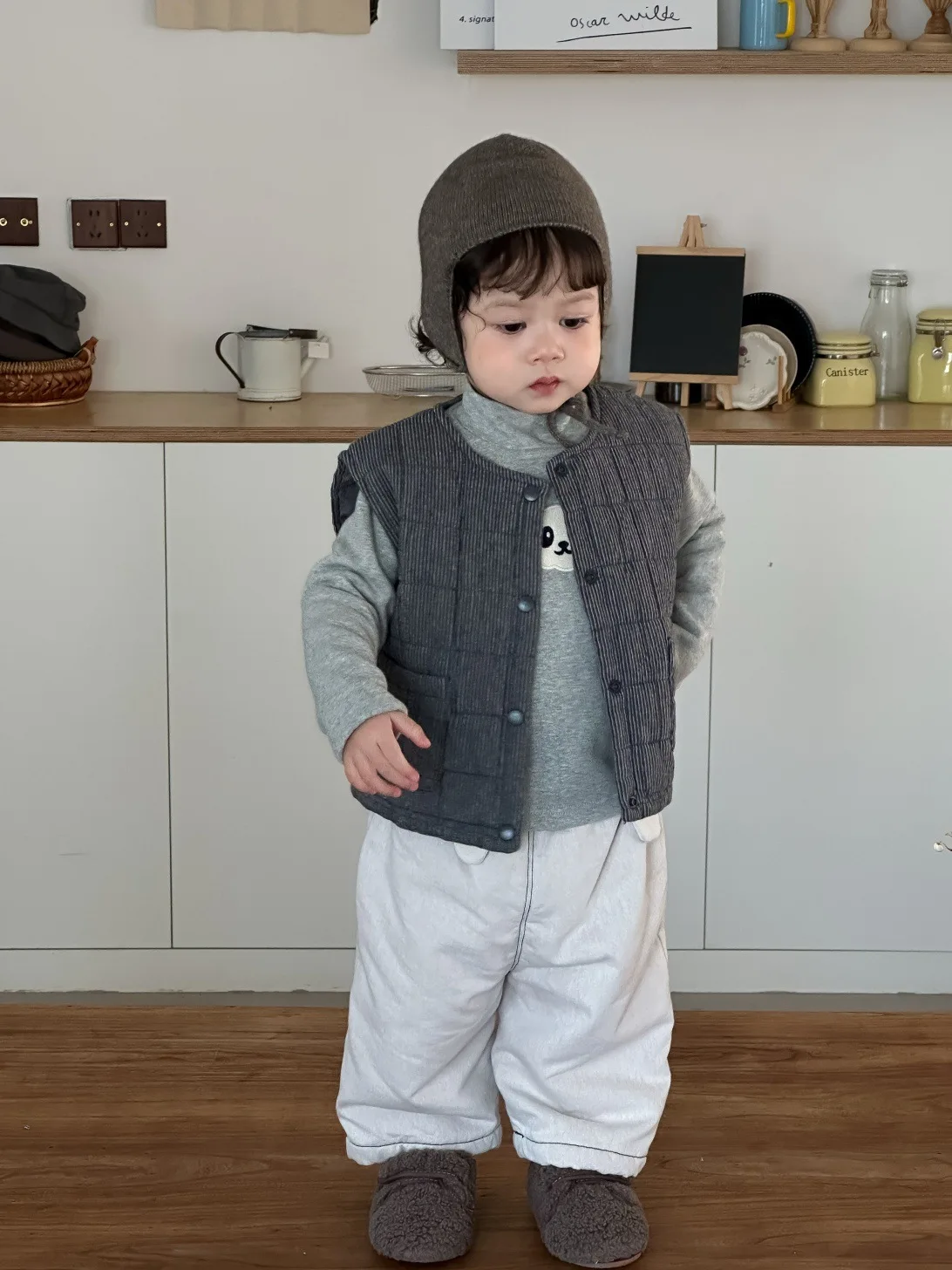  여아 코트 용 체크무늬 가디건 남아용 면 패딩 조끼 2025 겨울 신상  민소매 따뜻한 조끼 플러스 벨벳 두꺼운