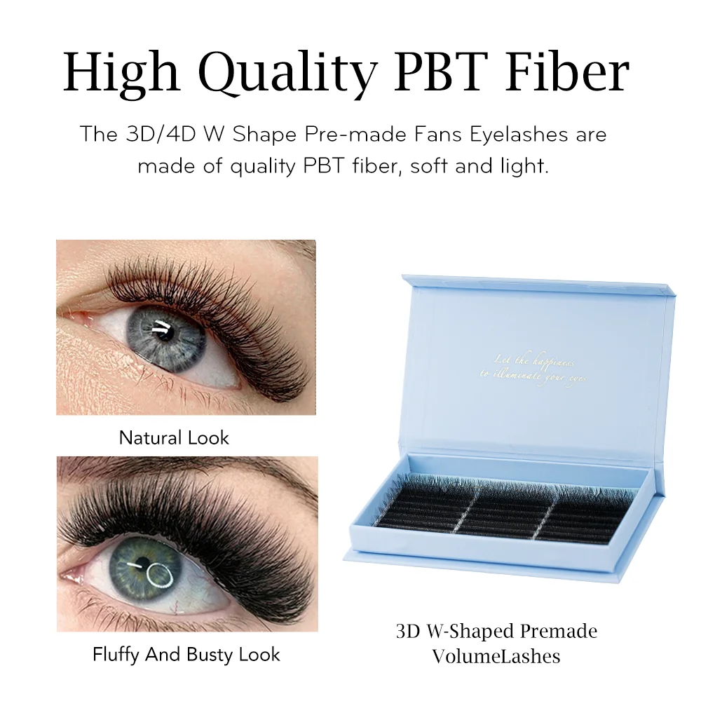 24Row Premade Fan Lashes YY Shaped C/D Curl Individual Eyelash Super Soft PBT Fiber YY Lash Extension 3D/4D/5D/6D W Shape lashes