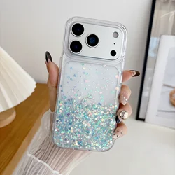 Night Glowing Luminous Glitter Silicone Phone Case with Neon Transparent Sequins Cover - iPhone 11 Pro Max (Blue)