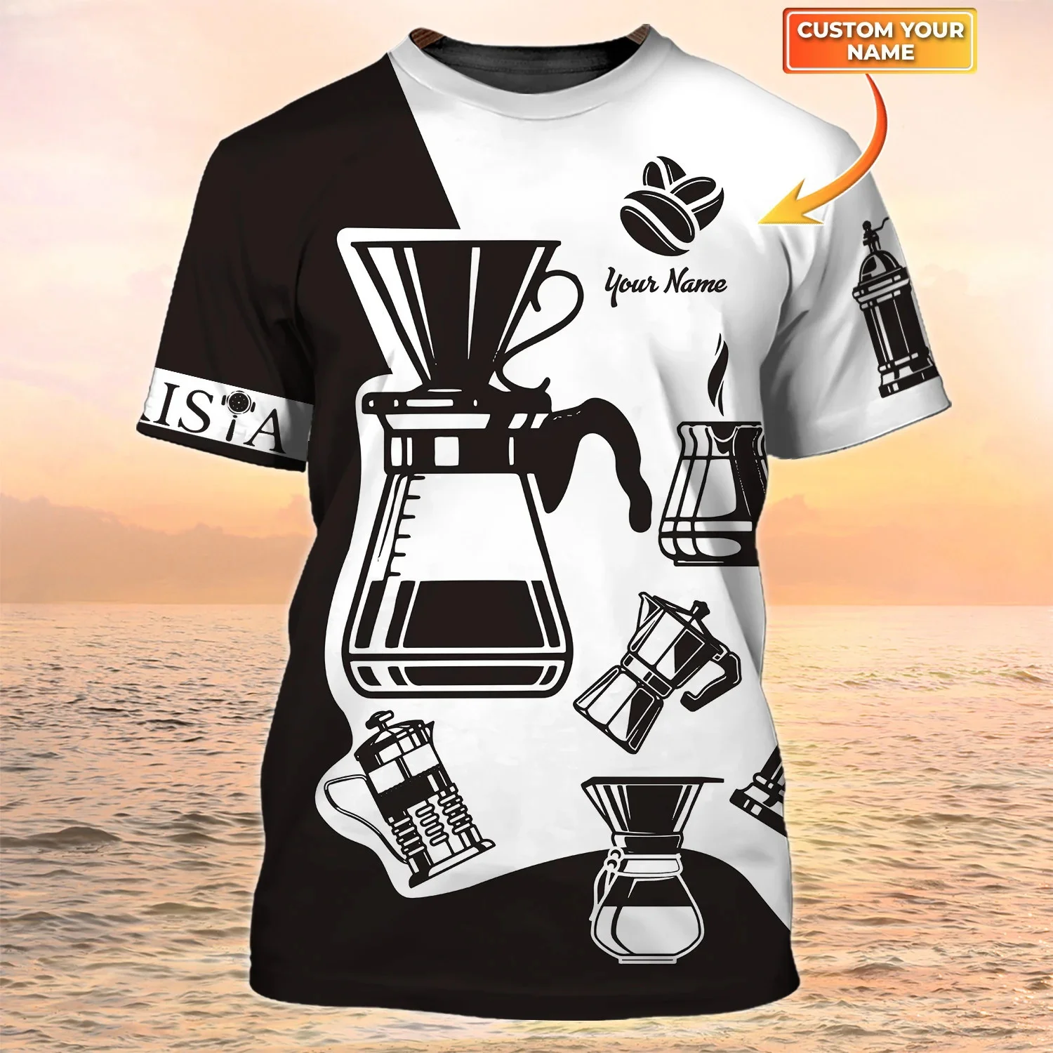 Neueste Sommer Herrenmode T-shirt Personalisierte Barista Schürze 3D Gedruckt t-shirt Unisex Casual T-shirt Kaffee Shop Uniform DW120 – Detail 32