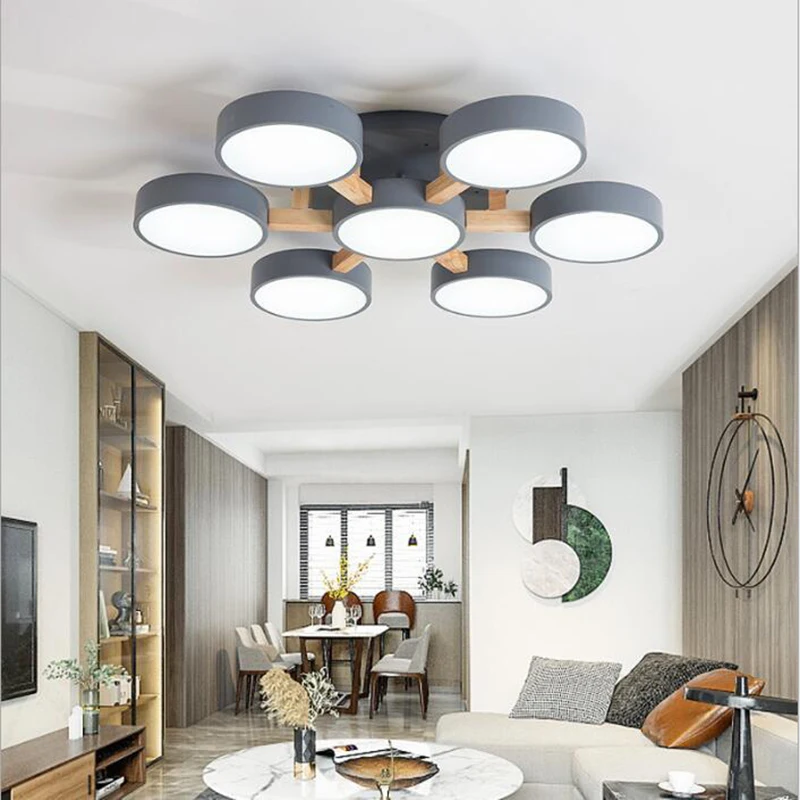 Modern Chandelier Lampshade Color Optional Ceiling Fixture Light Bedroom Living Room Home Nordic Wood Suspension Luminaire Lamp led chandelier,ceiling chandelier