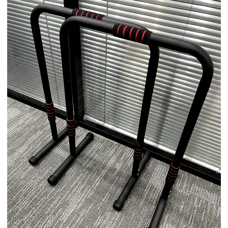 Home Gym Workout Adjustable Dip Stand Station Stabilizer Parallettes Push-up Pull-up Dip Bar