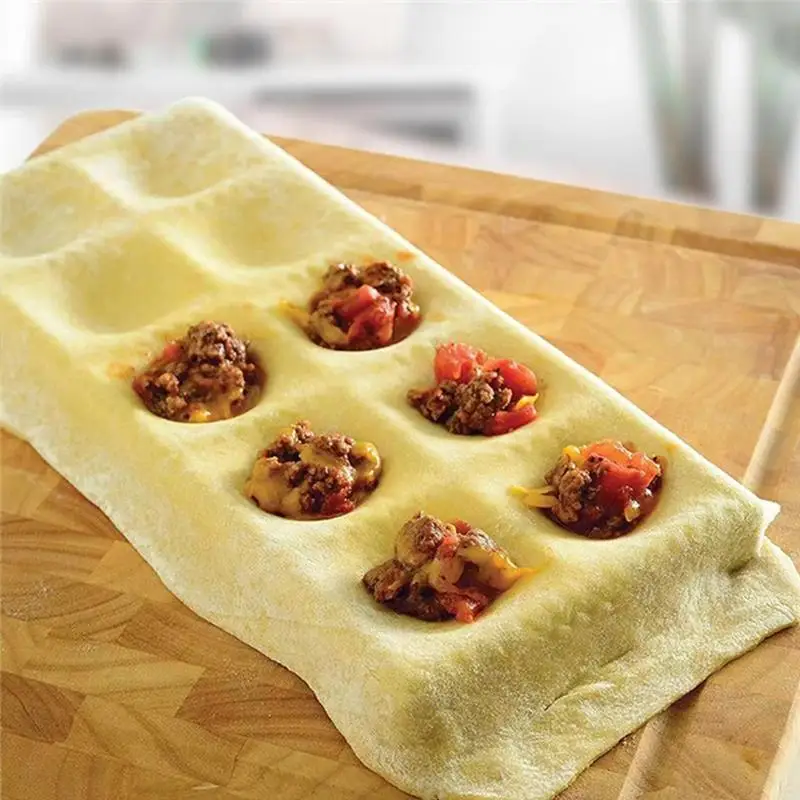 Ravioli Mold Extra Large Square Ravioli Tray Press With 12 Cavities Pasta Maker Kit For Italian Raviolis Dumplings Wontons