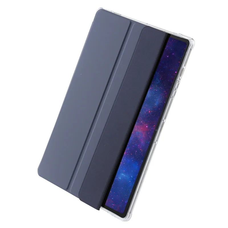 étui magnétique avec pour samsung tab support coque intelligente arrière transparente pour galaxy tab plus cover