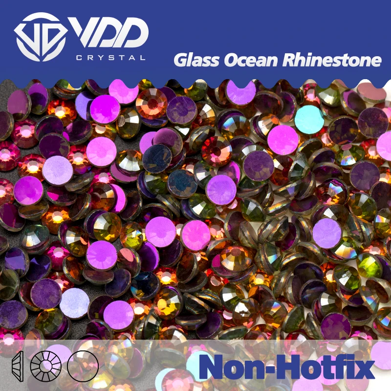 VDD Shining Aurora/Phantom/Green Shine/Rose Shine SS4-SS30 Glas-Strasssteine, Kristall-Steine mit flacher Rückseite, Nagelkunst, DIY-Dekorationen – Detail 5