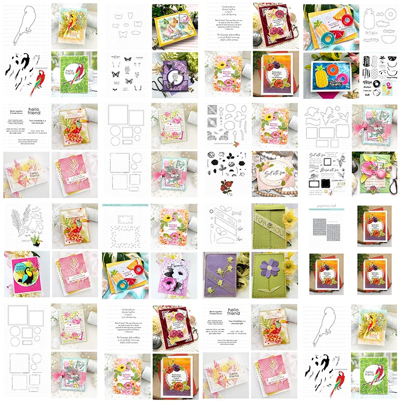 

Pool Water Butterfly Metal Cutting Dies and Silicone Stamps Stencil for Scrapbooking Album Decoration Craft for DIY Greeting