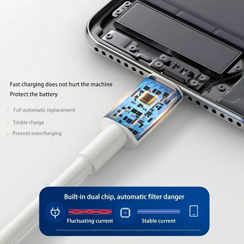 66W High-Speed Type-C Charging Cable - 6A Power Transfer - Safe & Durable for Multiple Devices