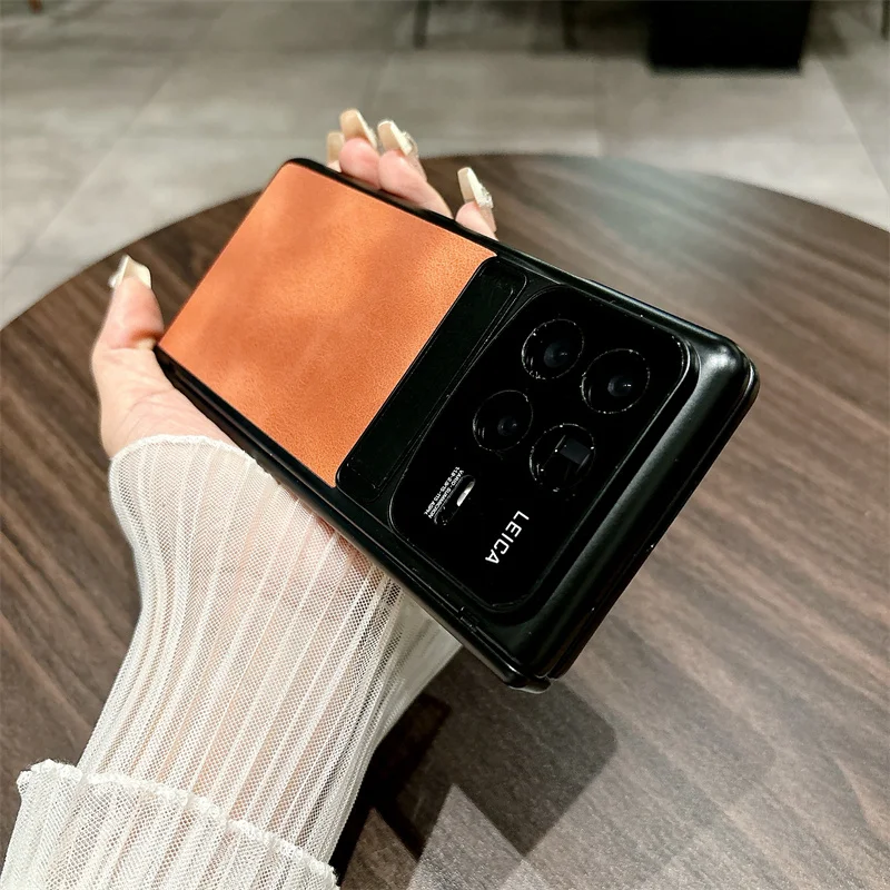 Matte Leather For Xiaomi Mix Fold 4 Case Slim Plastic Bracket Hinge Protective Film Cover_voghion.com