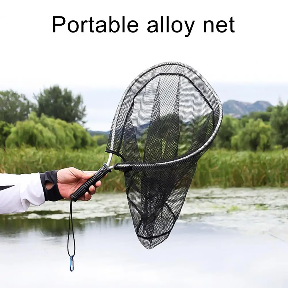 Useful Handle Round Fishing Brail Lightweight Fishing Landing Net