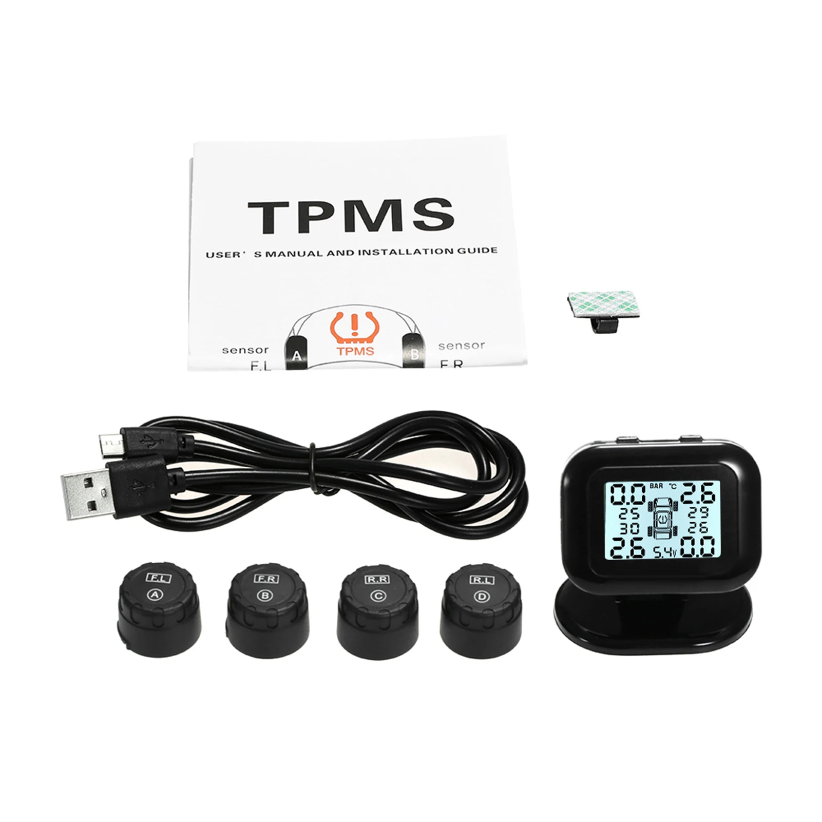 TPMS Ÿ̾ з ͸ ý,  ǽð LCD ÷, 4 ܺ , ˶ 