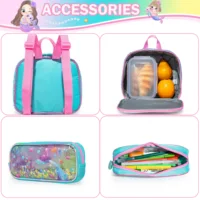 Meetbelify Backpack for Girls Backpacks Kids School Bookbag for Elementary Students Full Size Travel Bag with lunch box 5