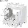 30 in Bathroom Vanity with Sink,1 Large Drawers and 2 Storage Doors,Wood Single Sink Bathroom Vanity,Modern White Bathroom 2