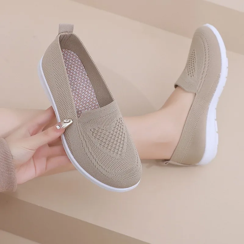 Crestar Leisure Flats Shoes For Women Summer New Hollowing Breathable Outdoor Walking Shoes Comfortable Soft Slip On Mesh Shoes 3