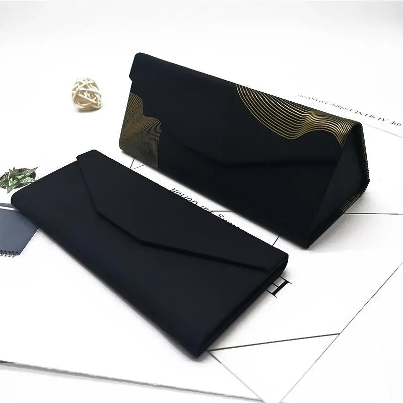 1-teilige dreieckige Brillenbox, wasserdicht, tragbar, schwarz, faltbar, für Sonnenbrillen, Brillen, DIY-Zubehör, Brillenetui – Detail 5