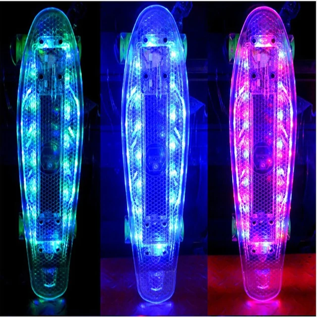 Planche de Cesclignotante transparente à lumière LED, petit poisson, scooter  lisse de nuit à 4 roues pour enfants, voyage pour jeunes, nouveau, IE12 -  AliExpress