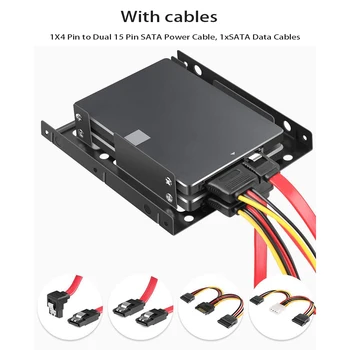 SSD Mounting Bracket 2.5 to 3.5 inch SSD Mounting Kit with SATA Cable and Power Cable