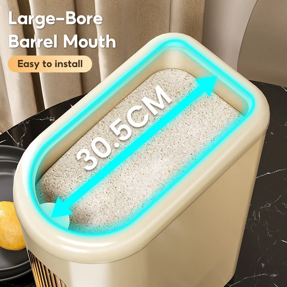 10KG Automatic Cereal Dispenser Storage Box Insect-Proof Moisture-Proof Rice Storage Container Keep Fresh Sealed Grain Bucket