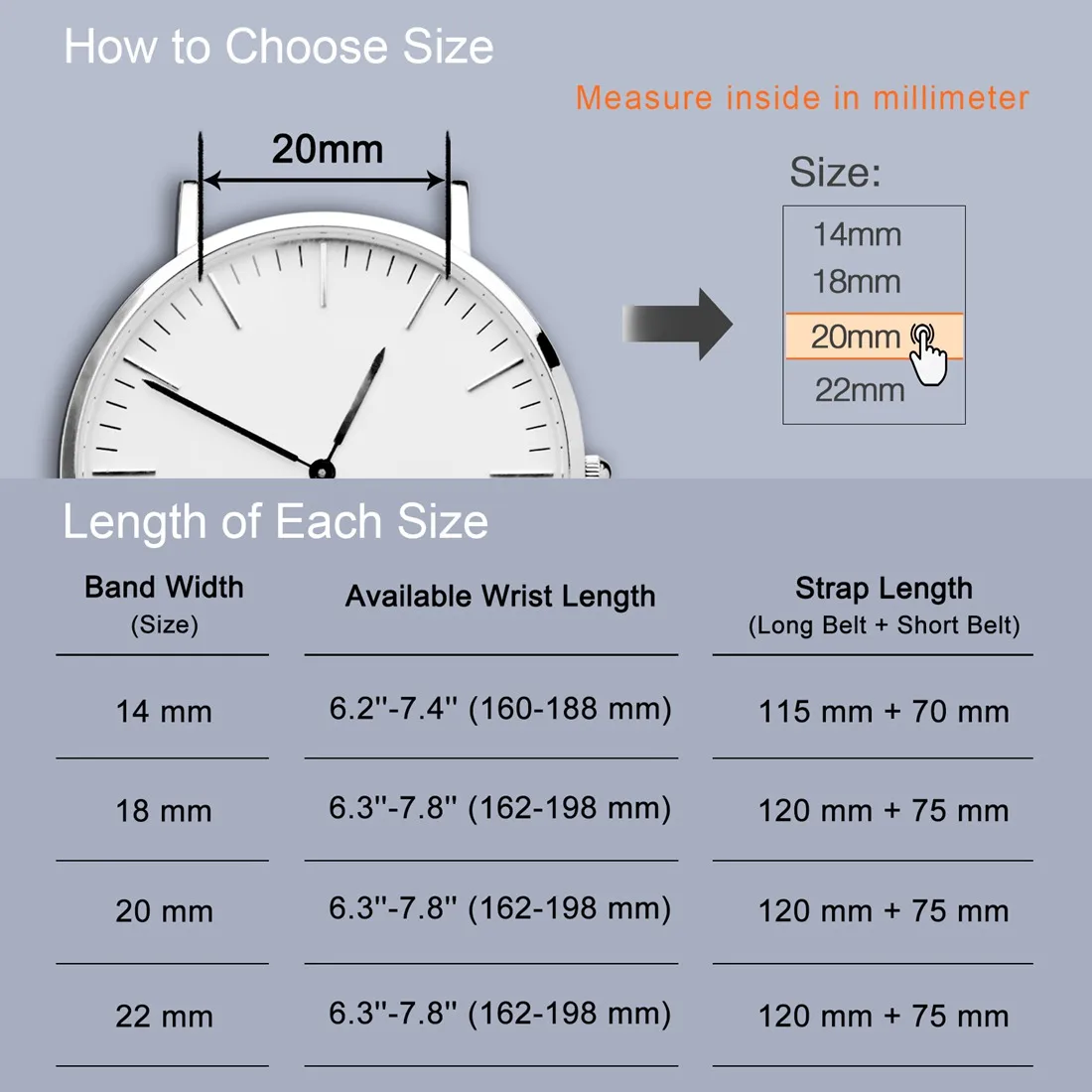 WOCCI Nubuck Italian Leather Watch Strap 14mm 18mm 20mm