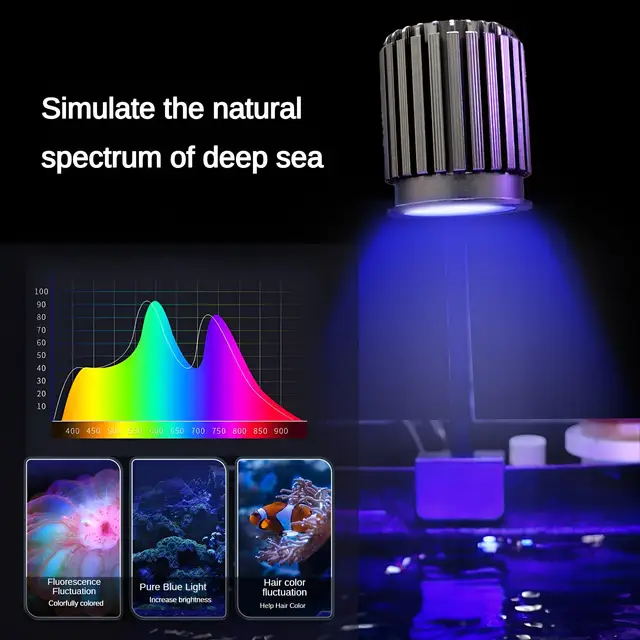 [Smart Aquarium Light] 24/7 Sunrise Sunset Mode Auto Dimming 3-Color Switch Aluminum Alloy Coral Tank Light 3
