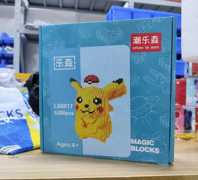 thumbnail image 1 of 5210 piezas/set Pokémon Anime Pikachu Diamond Micro Building Blocks Juegos Modelo Ladrillos Figuras Juguetes de descompresión para niños Regalo, 1 of 5