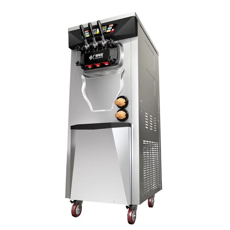 

Soft Ice Cream Machine Commercial Large Capacity One-button Cleaning Mute Technology Kitchen Fittings