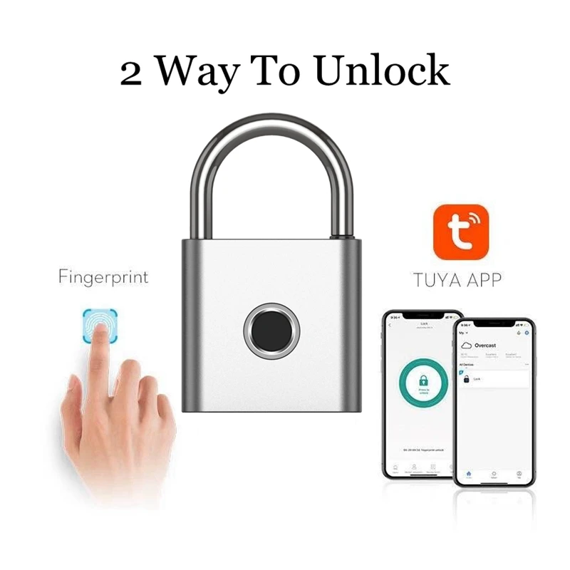 Tuya Bluetooth APP Fingerprint Padlock Suitcase Luggage Travel Code Smart Lock Anti-thieft Lock