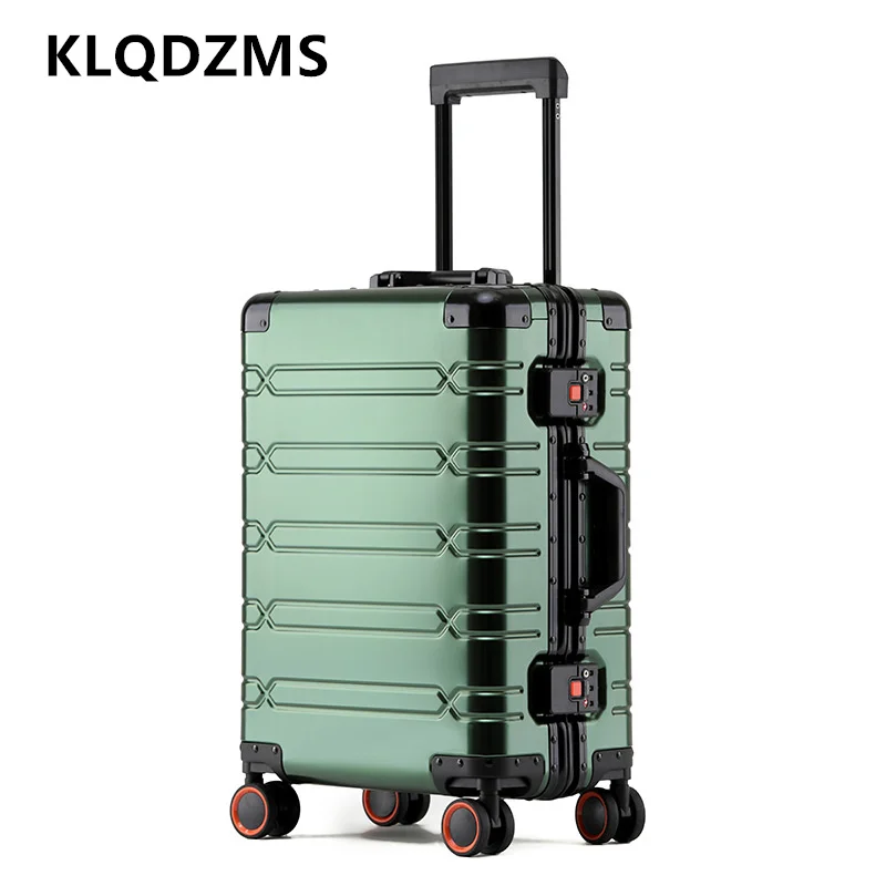 

KLQDZMS 20"24"29 Inch Suitcase New All Aluminum Magnesium Alloy Trolley Case Universal Boarding Box with Wheels Rolling Luggage