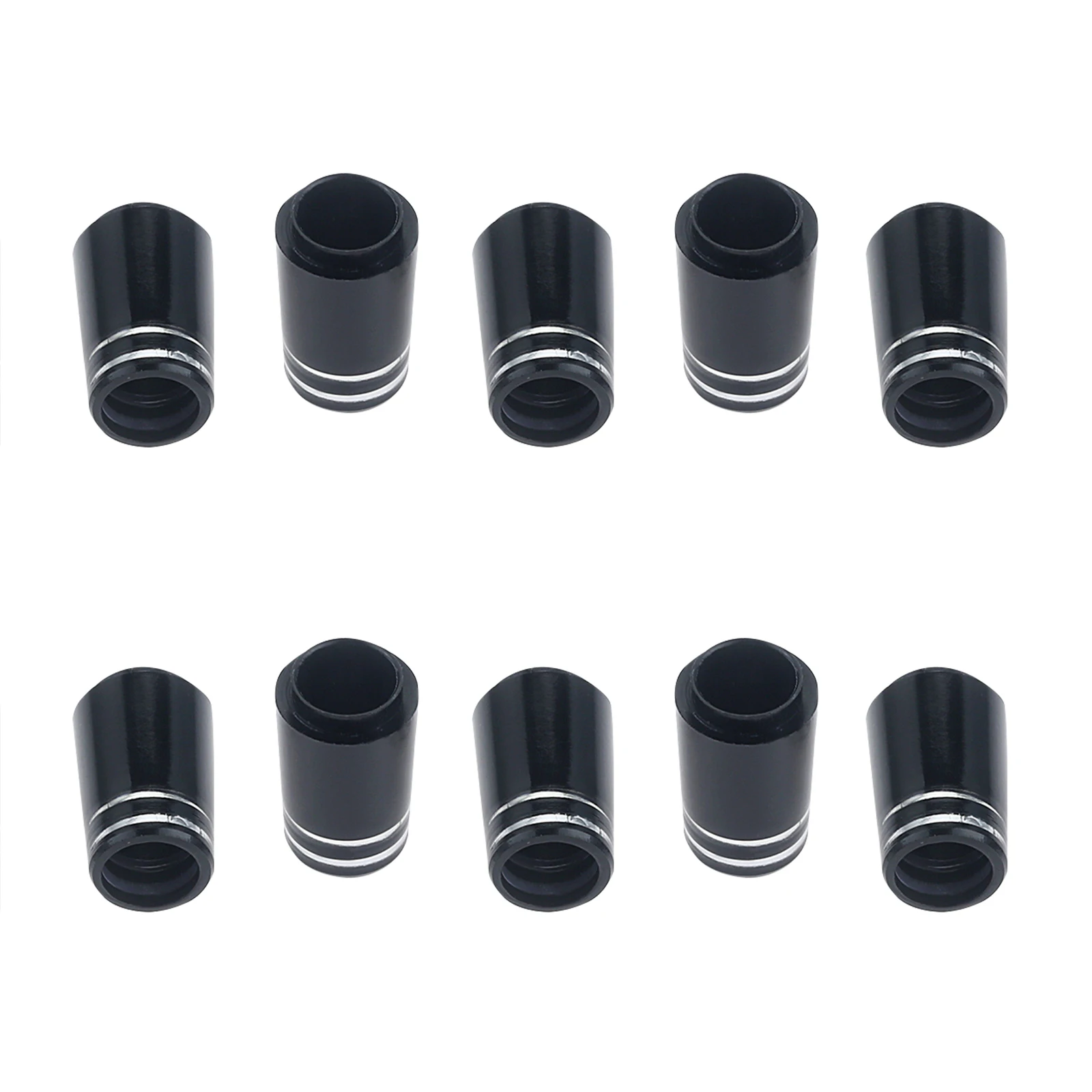 

10Pcs Tip Size 0.370 Plastic Golf Ferrules Sleeve Ferrule with Two Silver Ring 9.4x22.04x13.6mm for Iron Club Shafts Accessories