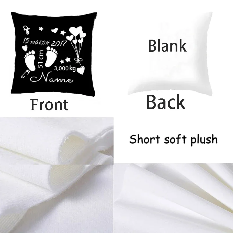 Baby Birth Gift Pillow Cases Personalized Birth Stats Pillow Cover Nursery New Baby Cushion Cover Children Birthday Gift