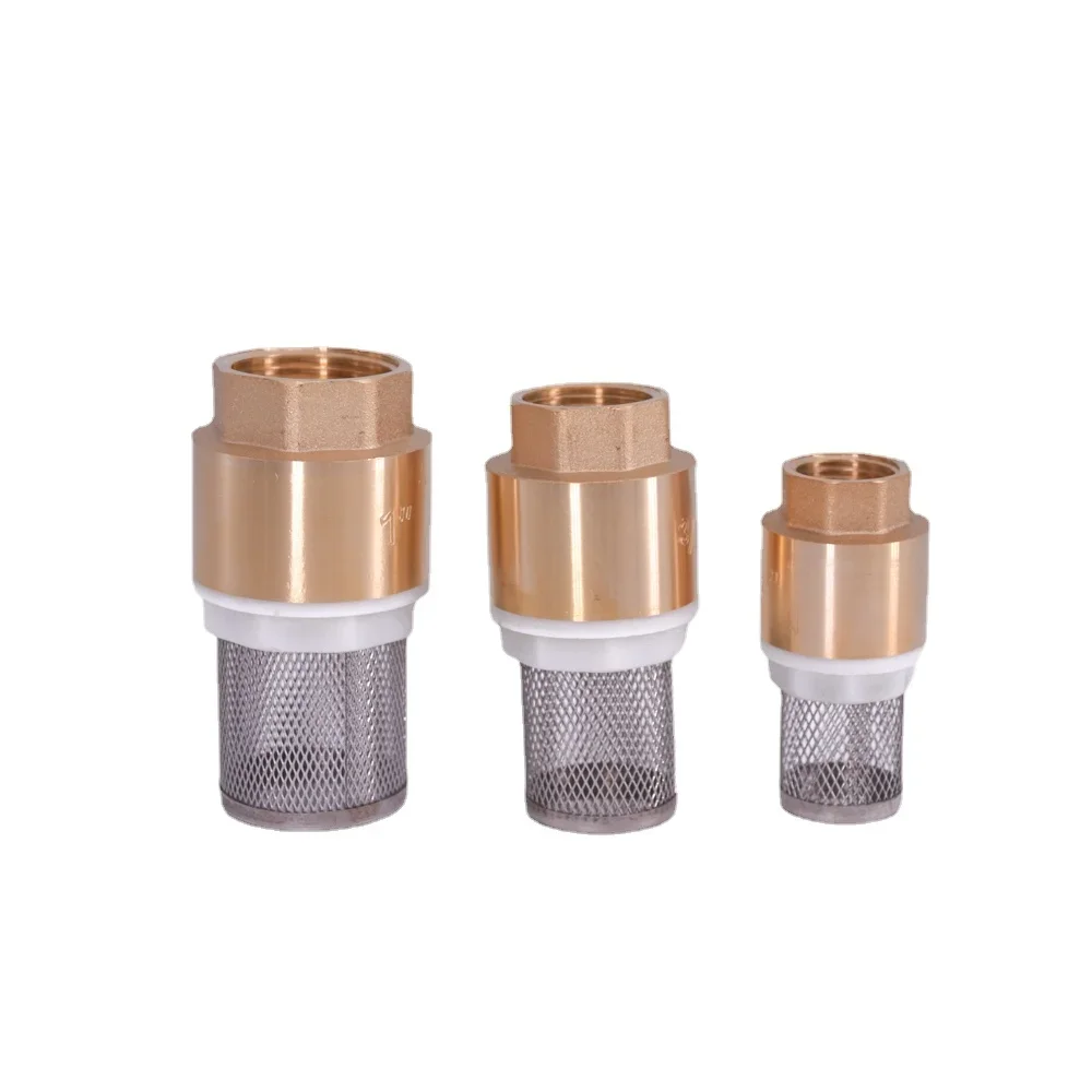 

1/2" 3/4" 1" 1-1/4" 1-1/2" 2" 3" BSP Female Thread Brass Check Valve With Mesh Strainer Filter Bottom Valve Foot Valve For Water