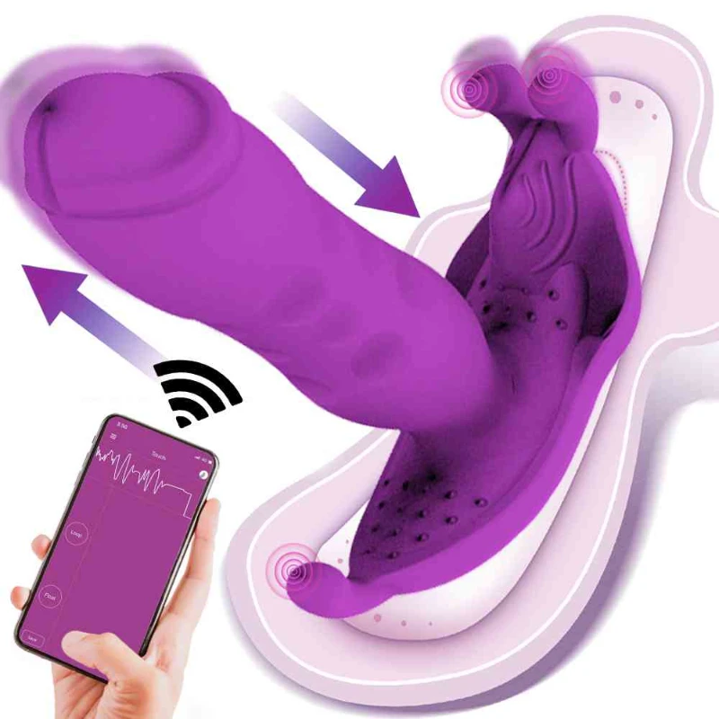 Vibratore del dildo che spinge per le donne Massaggiatore della prostata maschile Butt Plug Giocattoli sexy per gli uomini Bluet_voghion.com