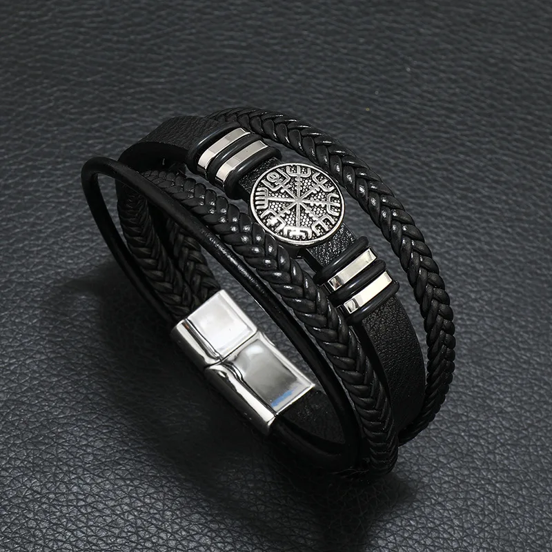 Men's Musical Symbol Leather Bracelet Vintage Creative Men's Bracelet Music Symbol Simple Leather Multi-Layer leather bracelet,leather bangle