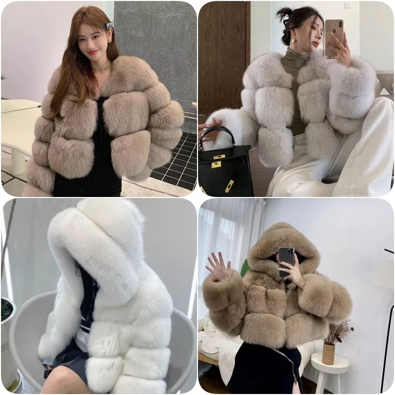 여성용 진짜 여우 모피 코트, 따뜻한 여우 재킷, 클래식 모피 재킷, 따뜻한 럭셔리 모피 재킷, 2024 새 모델 판매