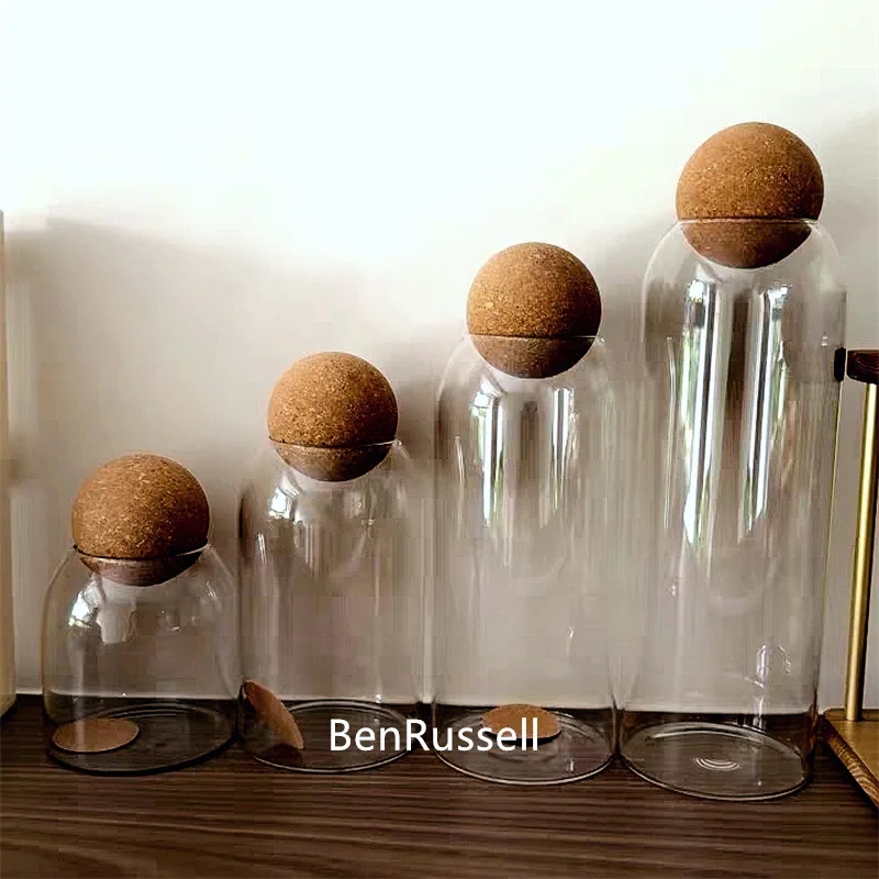 Multipurpose Micro Landscape Glass Bottles Storage With Cork Lid Moss Bottle Glass Vase Seashells Storage Glass Terrarium 2