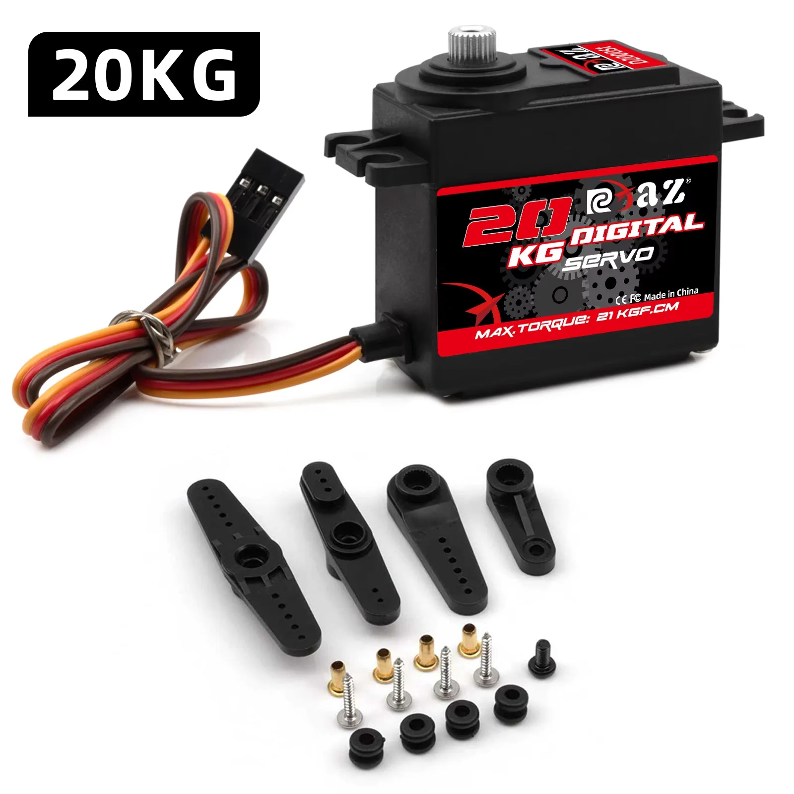Servo de direction étanche 25KG pour bateau RC avec joint torique visible assurant l'étanchéité