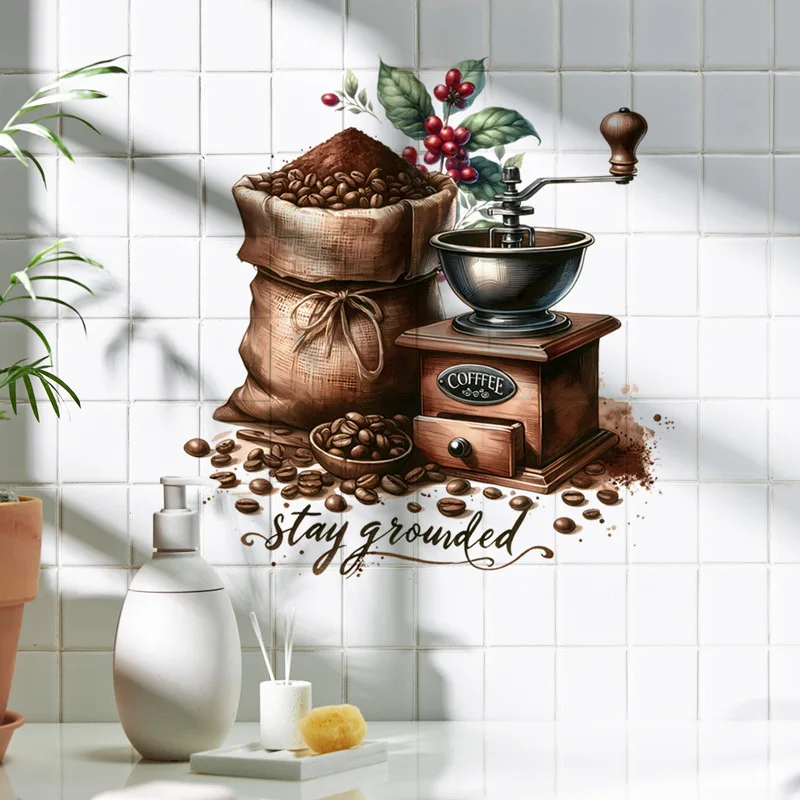 Coffee Cup Wall Stickers Living Room Background Decoration Mural Cafe Kitchen Home Decor Wall Stickers