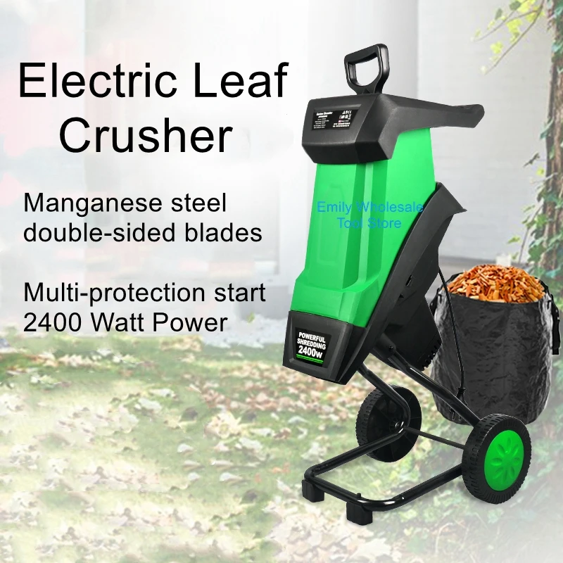 2400W High Power Electric Pruner Leaf Crusher Tree Tree Shredder Garden Tools Wood Shredder