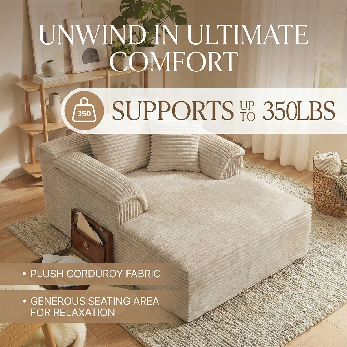 High Resilience Reclining Sofa Chair, Indoor Frameless Sofa Bed, Deep Seating Sleeper, Reading & Movie Lounge Chair, Cloud Soft
