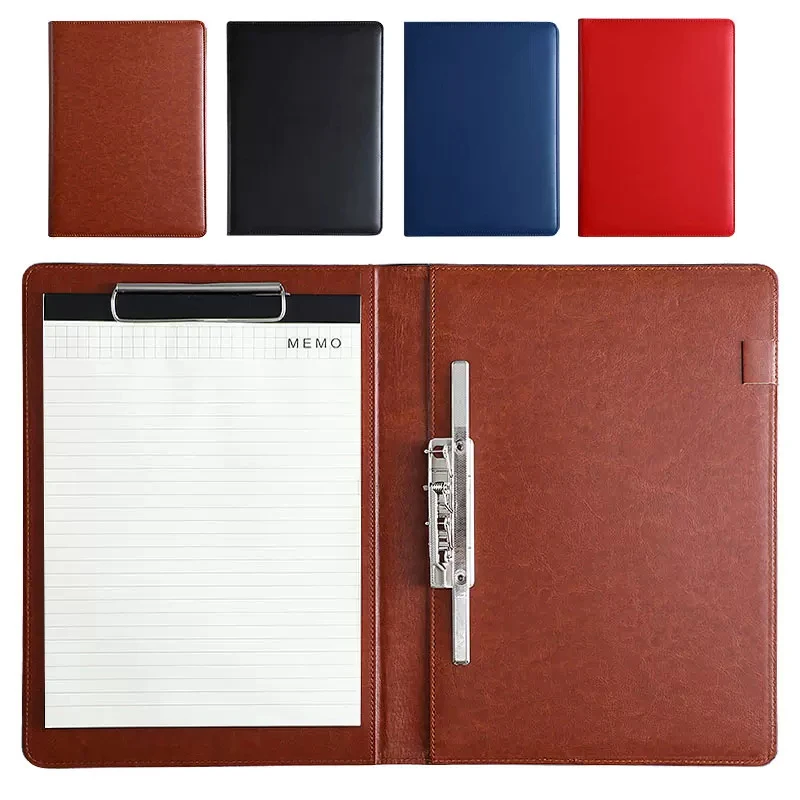 A4 Leather File Folder Business Padfolio for man/women Document Holder Clipboard Folder Organizer Meeting Pad for Office Supply