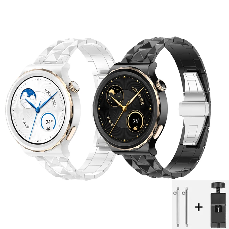 Correa de cerámica para Huawei Watch GT 3 Pro 43m, correa de reloj