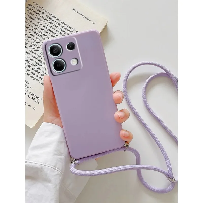 Soft Silicone Crossbody Lanyard Case with Lens Protection - Shockproof TPU Cover